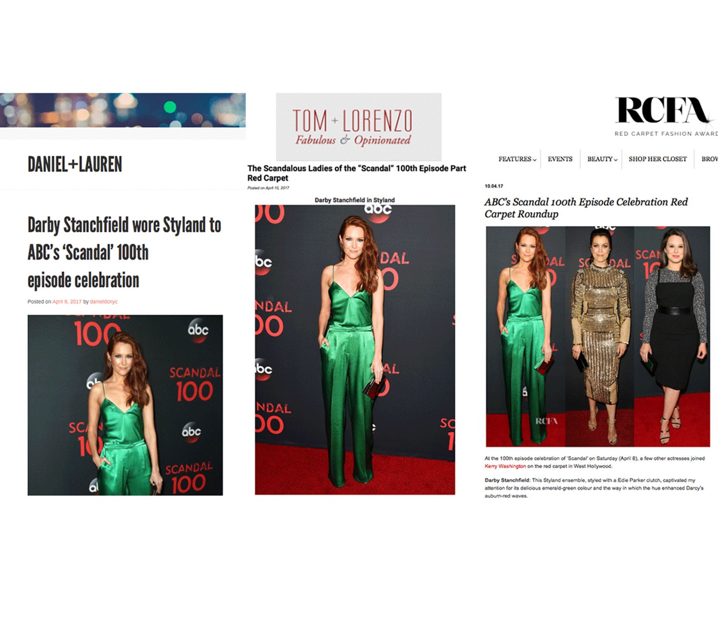 DARBY STANCHFIELD - ABC’s ‘Scandal’ 100th Episode Celebration