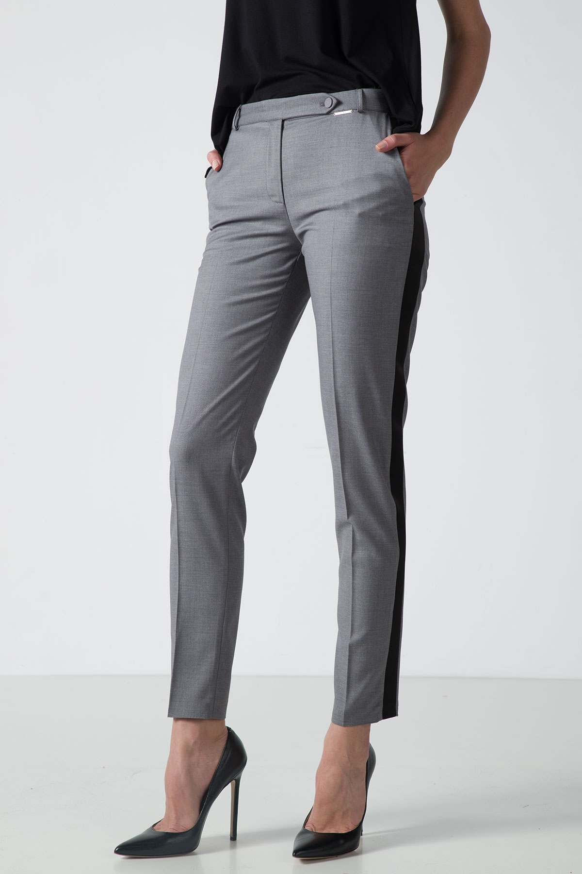 formal pants with side stripe