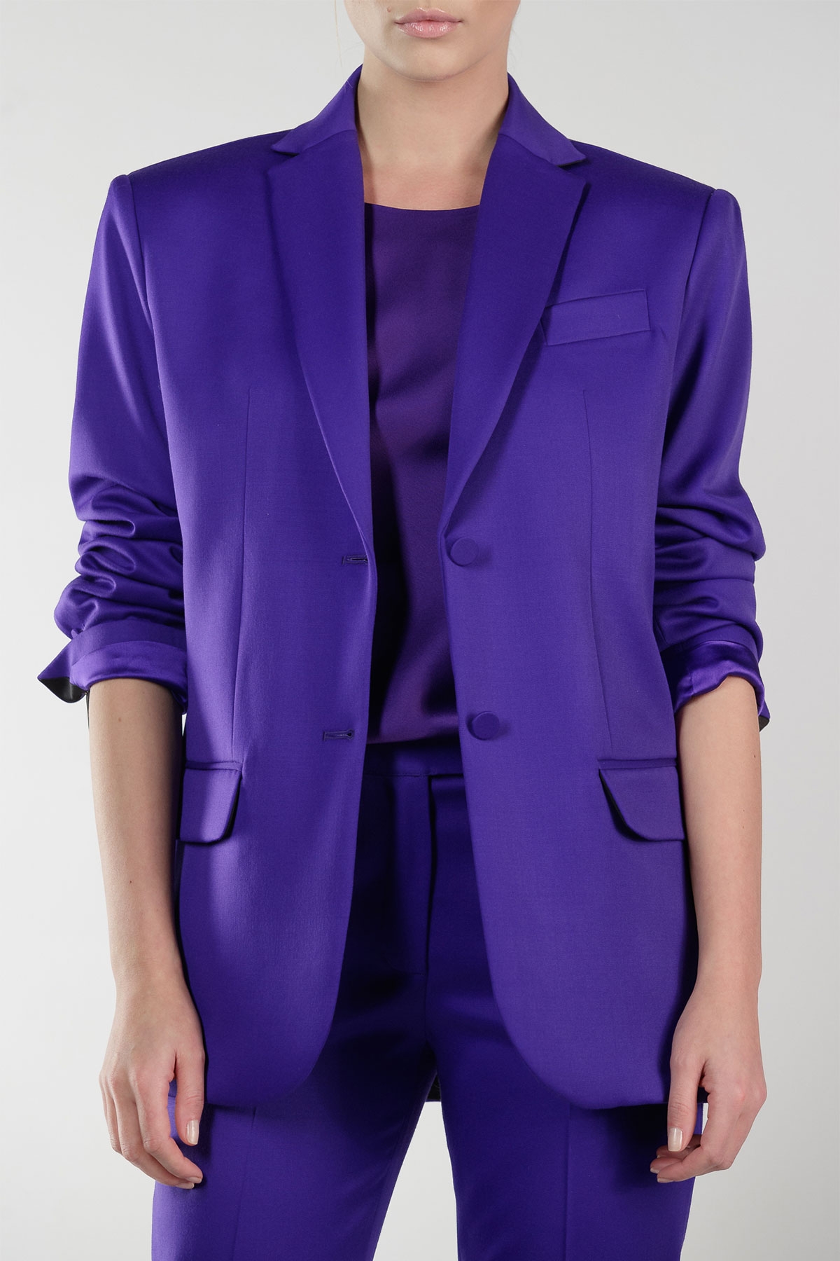 PURPLE OVERSIZED BLAZER WITH BLACK DETAILS STYLAND