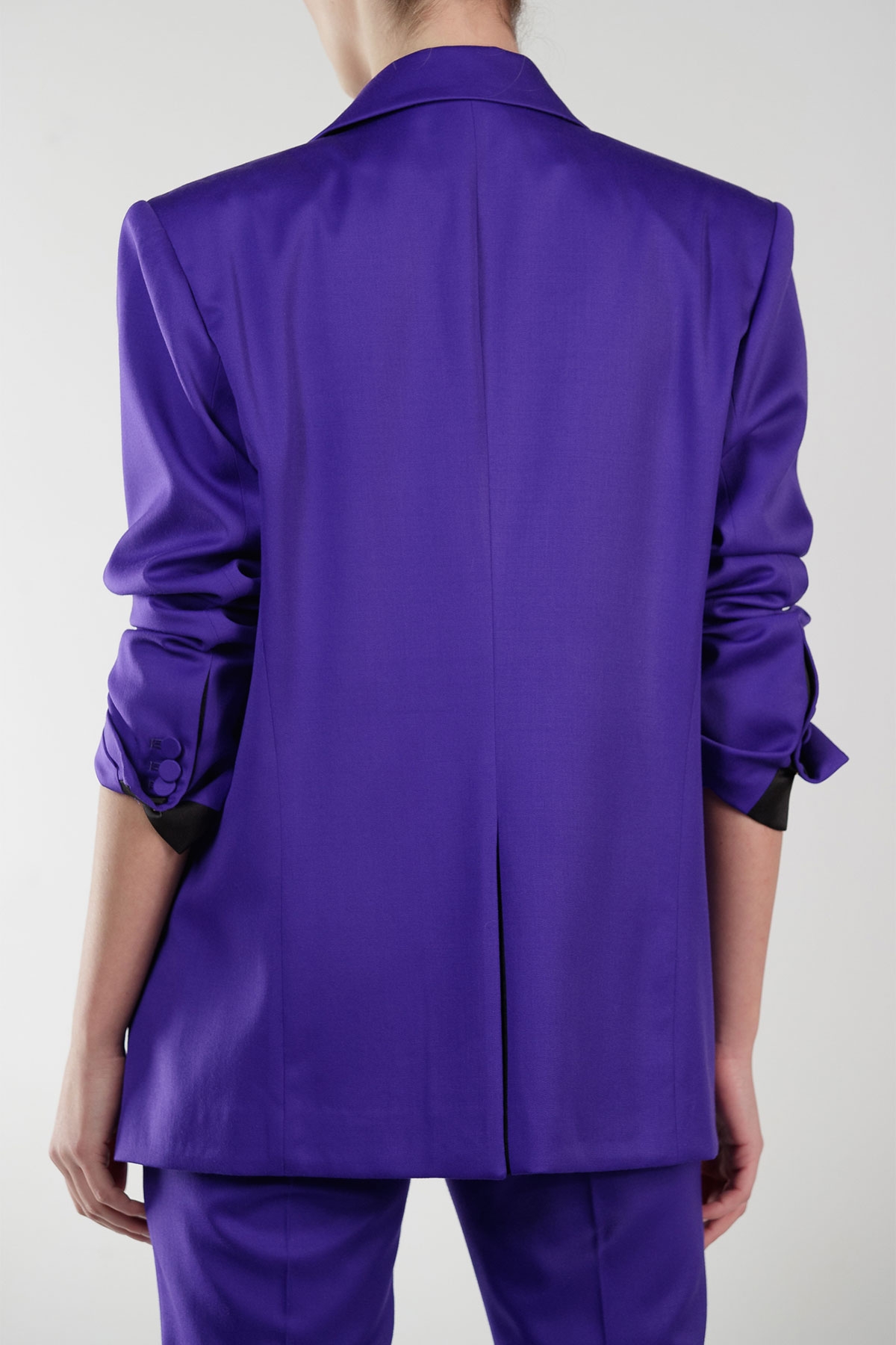 PURPLE OVER-SIZED BLAZER WITH BLACK DETAILS - STYLAND