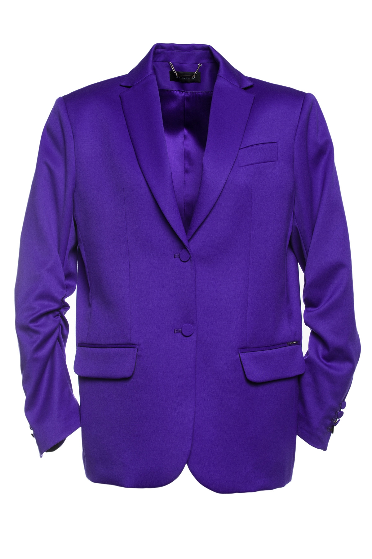 PURPLE OVER-SIZED BLAZER WITH BLACK DETAILS - STYLAND