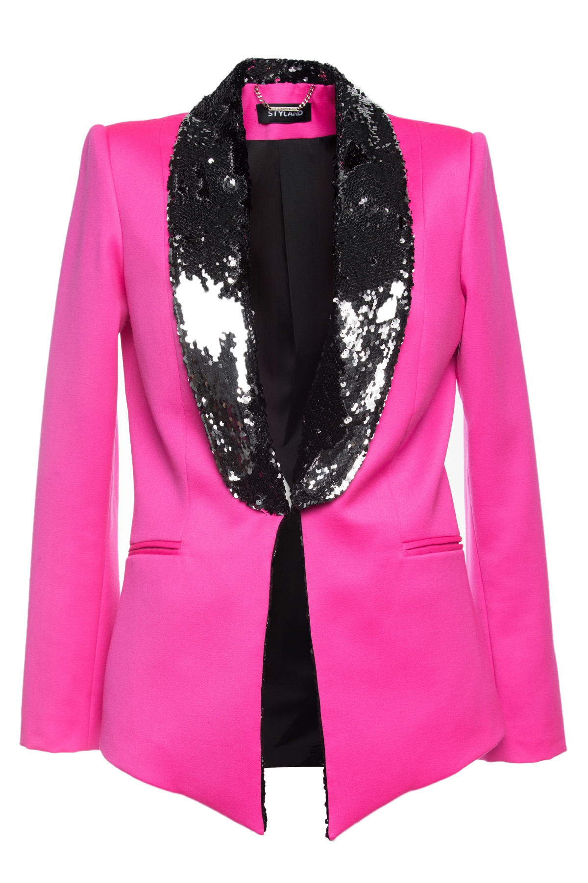 pink sequin suit jacket