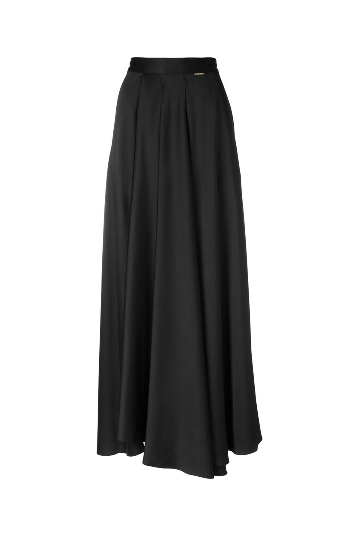 BLACK LONG SKIRT WITH SINGLE POCKET - STYLAND