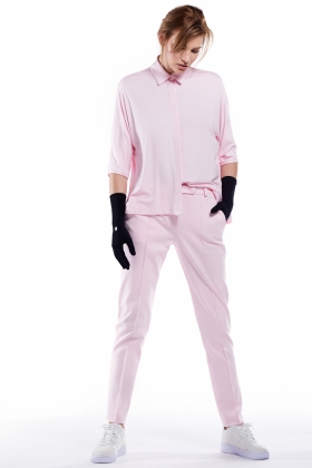 ORGANIC COTTON PINK TAILORED TROUSERS