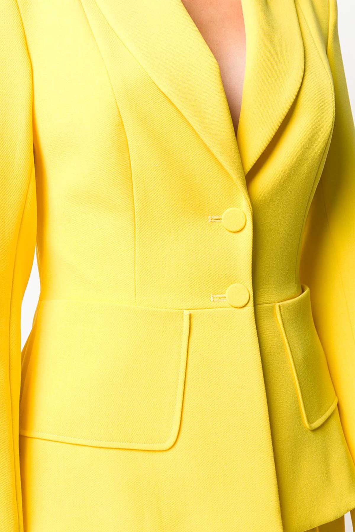 SLIM FIT YELLOW BLAZER STYLAND