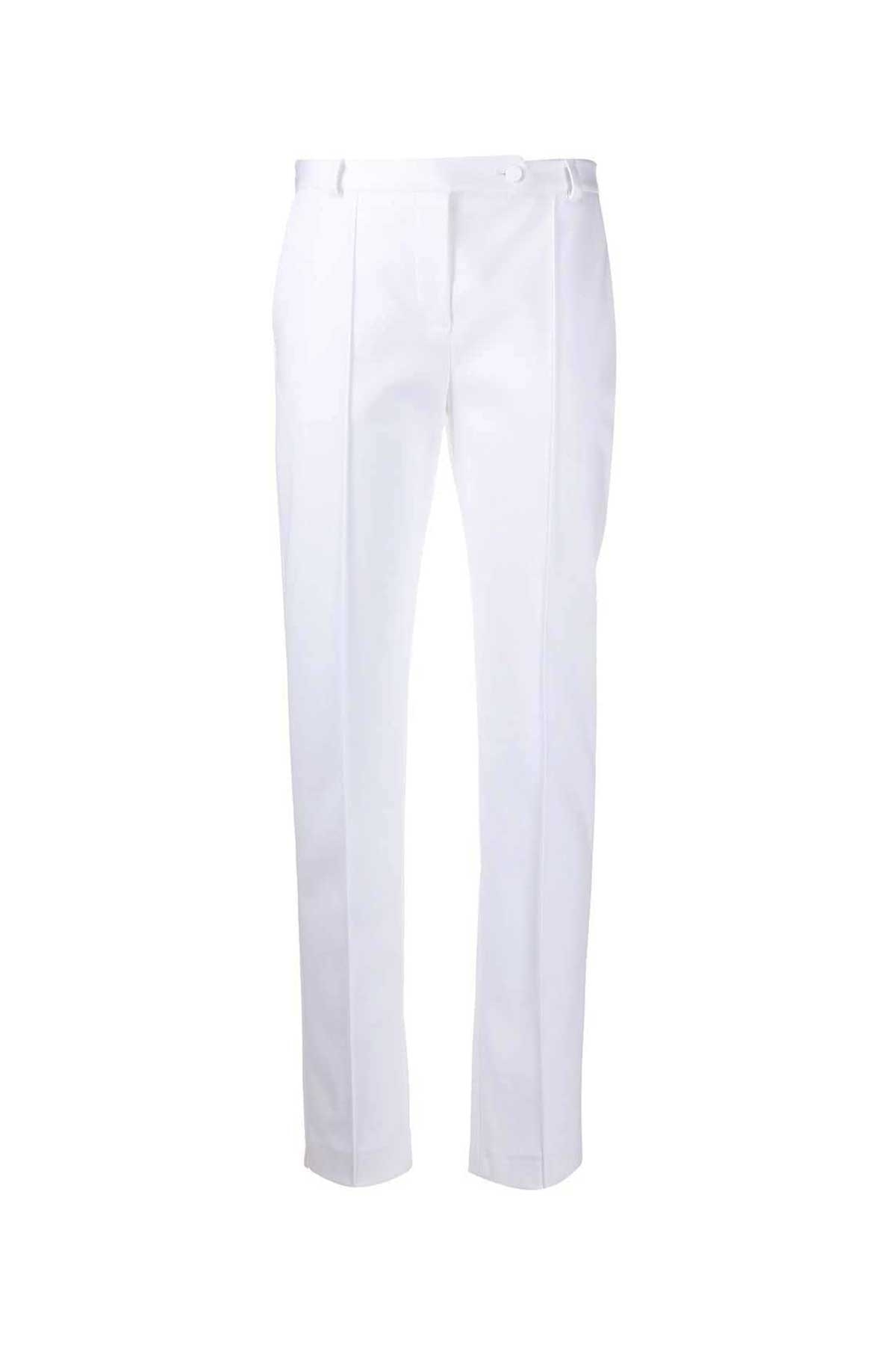 ORGANIC COTTON WHITE TAILORED TROUSERS - STYLAND
