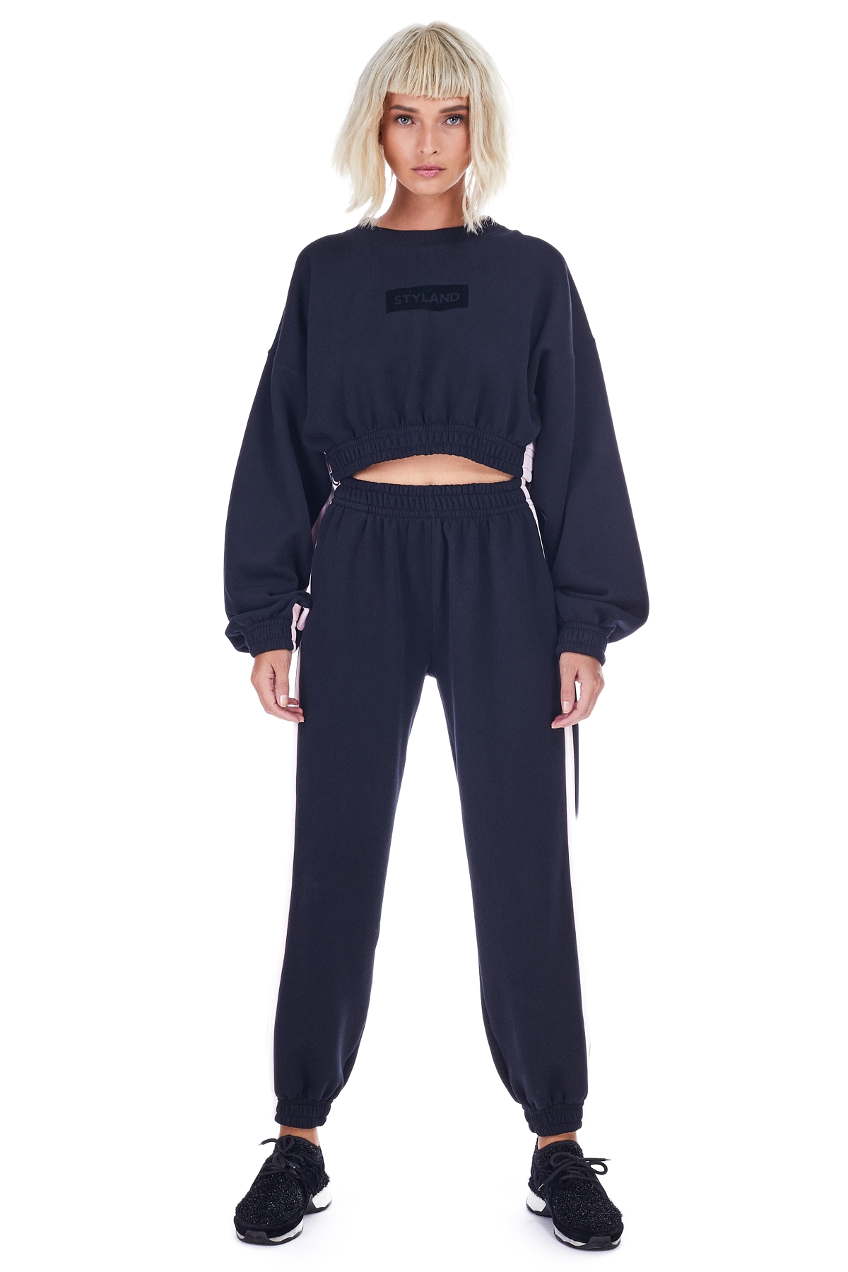 COLOR-BLOCK STRIPED TRACK PANTS - STYLAND