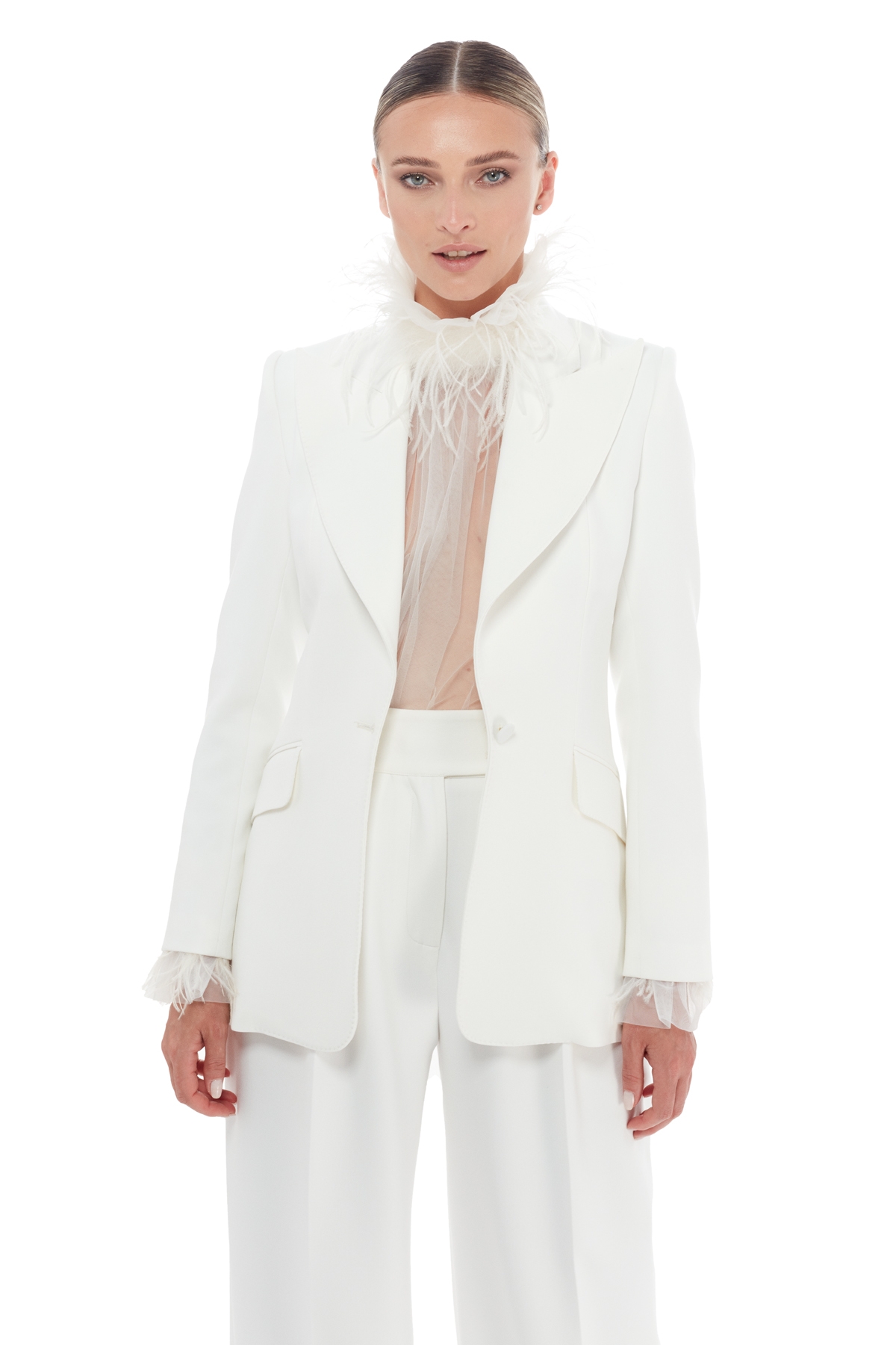 WHITE TAILORED JACKET STYLAND