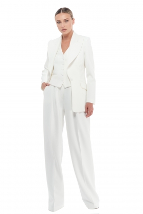 WIDE LEG WHITE TAILORED PANTS