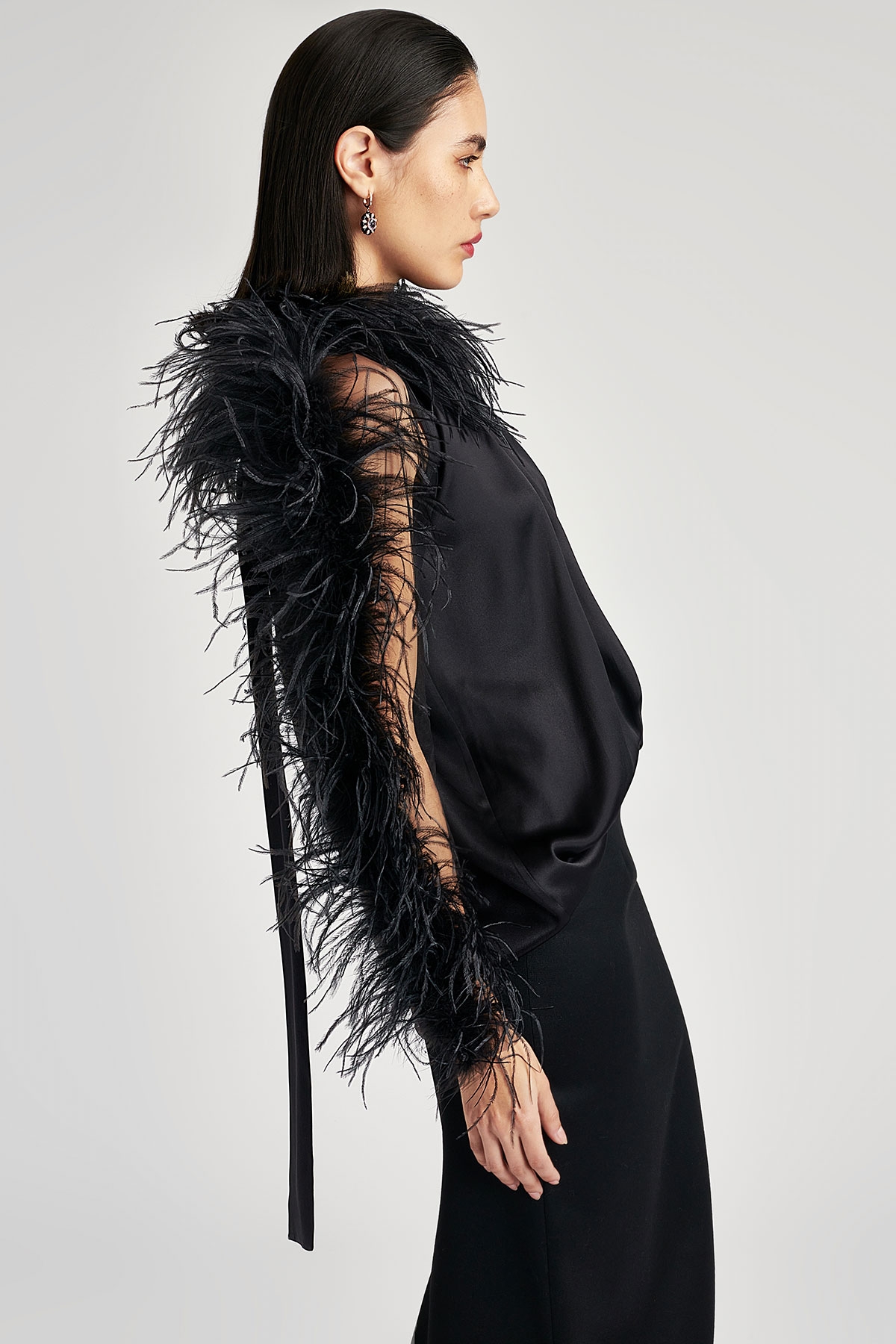 OSTRICH FEATHERS BOLERO - STYLAND