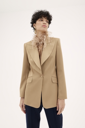 SIGNATURE GOLD BEIGE WOOL TAILORED JACKET