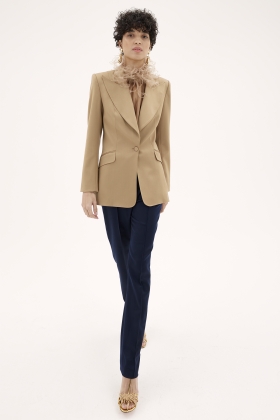 SIGNATURE GOLD BEIGE WOOL TAILORED JACKET